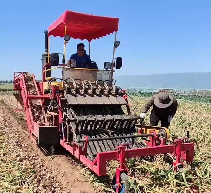 Company Equipment Gralic Harvester Machine Agricultural Garlic Excavation, Cleaning, Garlic Stalk Cutting, Bagging Harvester